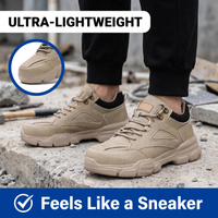 Steel Toe Safety Shoes - Lightweight Puncture-Proof Work Sneakers - Slip-Resistant