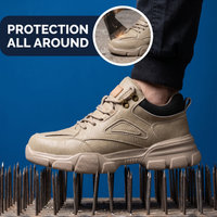 Steel Toe Safety Shoes - Lightweight Puncture-Proof Work Sneakers - Slip-Resistant