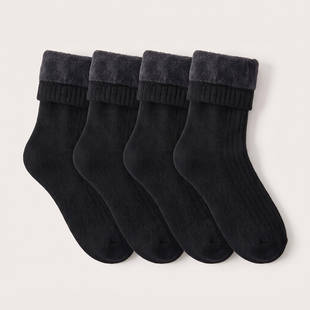 Thermal Socks 2 Pairs - Fleece Lined Socks  - Moisture Wicking