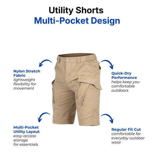 Men’s Tactical Utility Shorts – Lightweight Quick-Dry - Multi-Pocket Design
