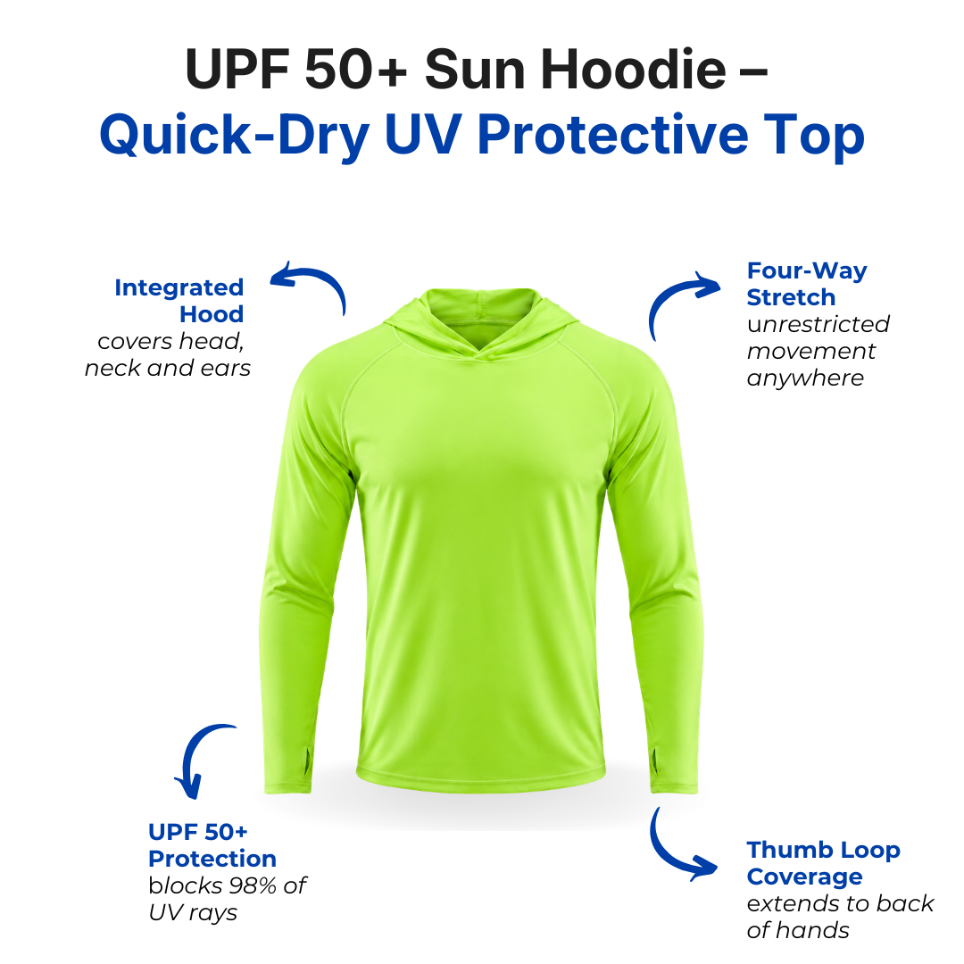 Men's UPF 50+ Sun Hoodie – Quick-Dry UV Protection Hoodie