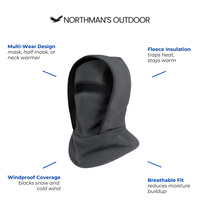 Thermal Balaclava Ski Mask - Fleece Windproof - Full Face Cover