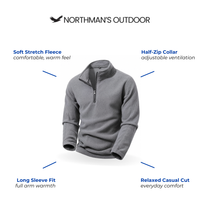 Men's Fleece Sweatshirt - Half-Zip - Stand Collar - Long Sleeve