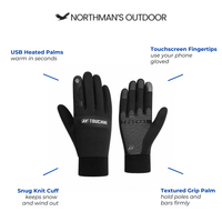 Heated Gloves - Waterproof Touchscreen Winter Gloves for Skiing