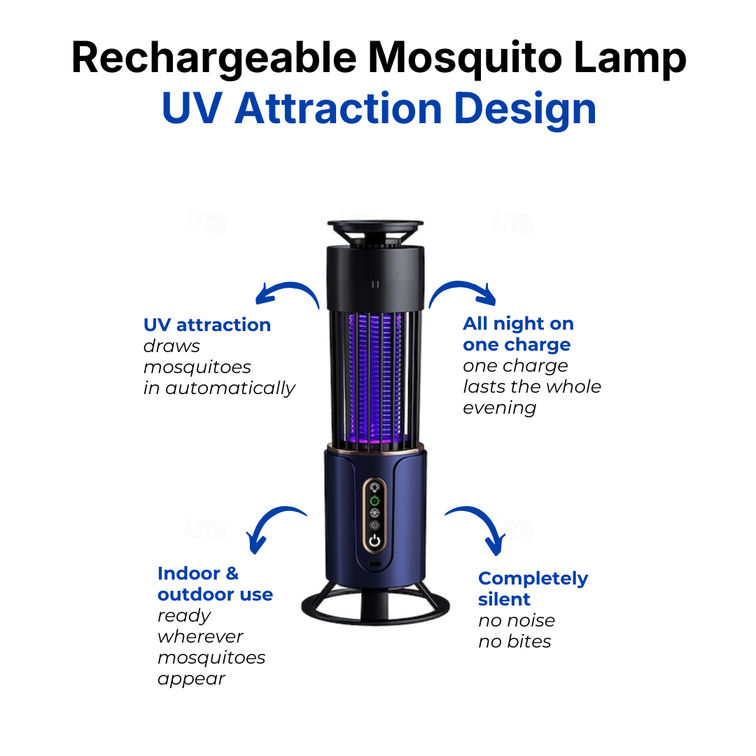 Rechargeable Mosquito Lamp - UV Attraction - Silent Operation