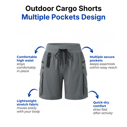 Women’s Outdoor Cargo Shorts – Multiple Pockets – Casual Utility Shorts