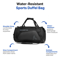 Water-Resistant Sports Duffel Bag – Multiple Compartments – Shoe Compartment