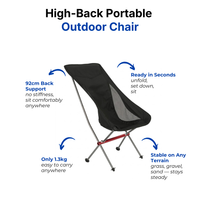 Ultra-Light Foldable Camping Chair - High-Back Portable Outdoor Chair