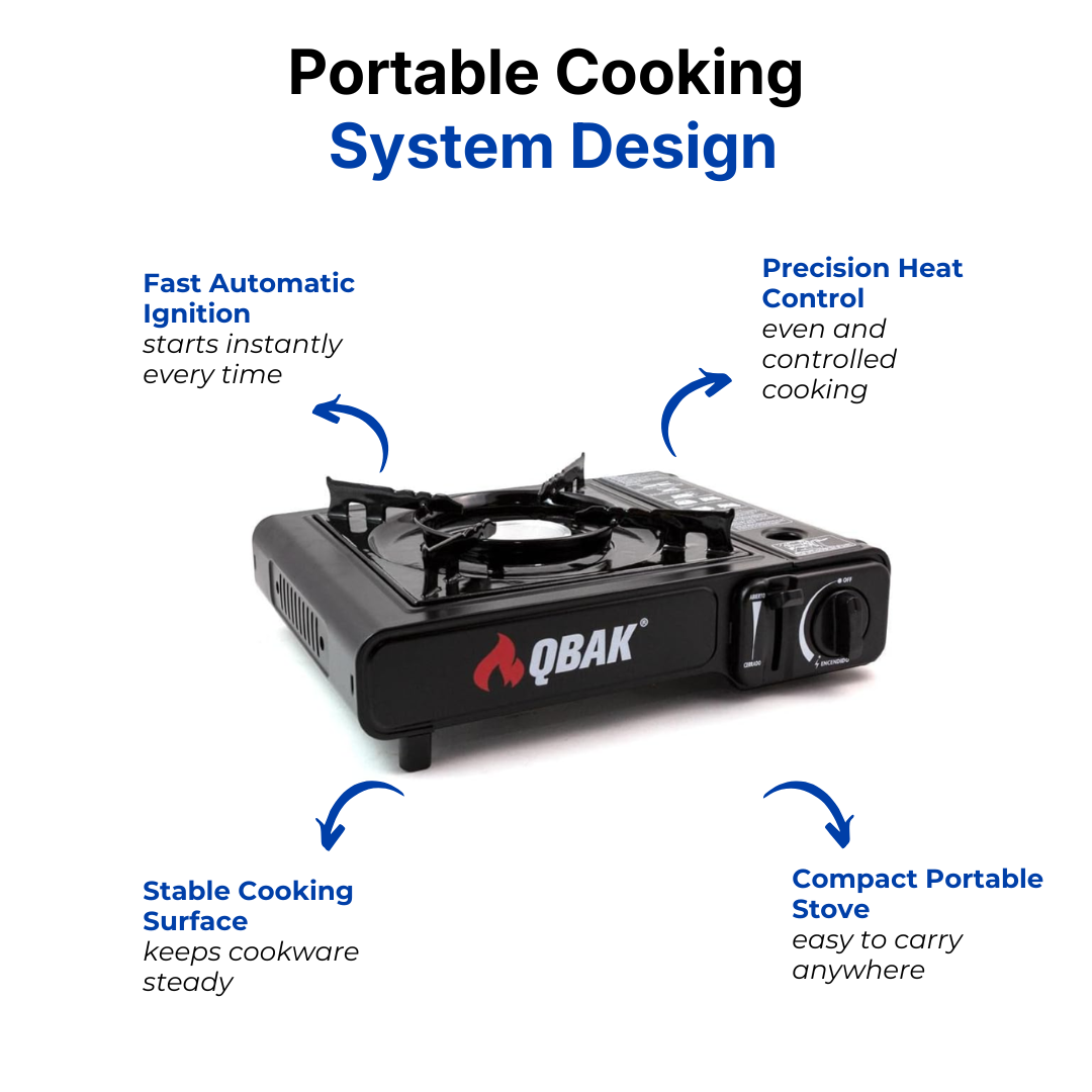 Portable Camping Stove – Automatic Ignition – Precision Heat Control