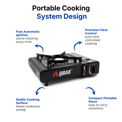 Portable Camping Stove – Automatic Ignition – Precision Heat Control
