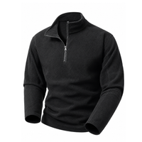 Men's Fleece Sweatshirt - Half-Zip - Stand Collar - Long Sleeve