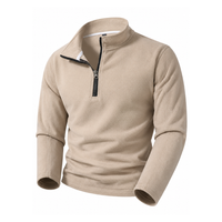 Men's Fleece Sweatshirt - Half-Zip - Stand Collar - Long Sleeve