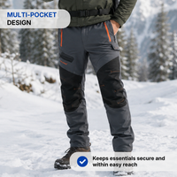 Men's Thermal Cargo Pants - Multi-Pocket - Belt Loops - Winter Outdoor