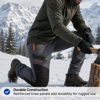 Men's Thermal Cargo Pants - Multi-Pocket - Belt Loops - Winter Outdoor