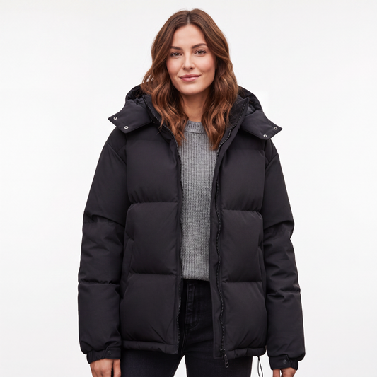 Women's Puffer Jacket - Waterproof & Windproof - Lightweight with Hood