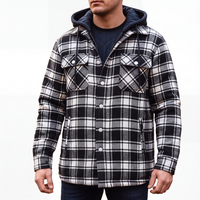 Men's Flannel Jacket - Windproof & Quilted Lined - Hooded