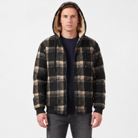 Men's Flannel Jacket - Sherpa Lined & Windproof - Hooded