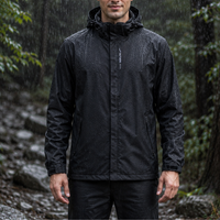 Men's Rain Jacket - Waterproof & Windproof - Removable Hood