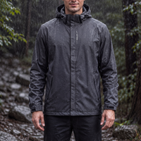 Men's Rain Jacket - Waterproof & Windproof - Removable Hood