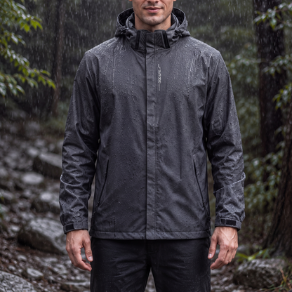 Men's Rain Jacket - Waterproof & Windproof - Removable Hood