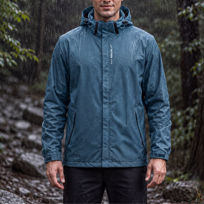 Men's Rain Jacket - Waterproof & Windproof - Removable Hood