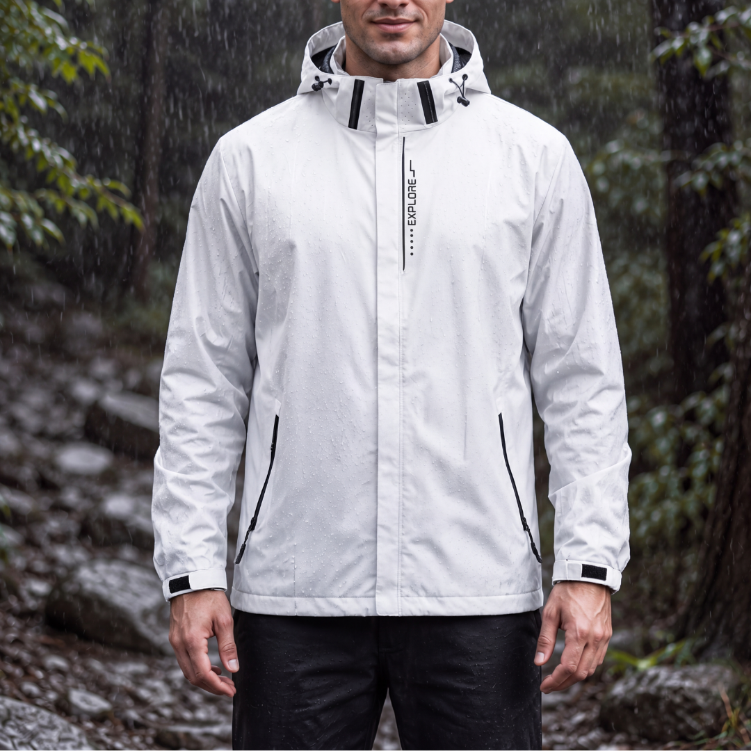 Men's Rain Jacket - Waterproof & Windproof - Removable Hood