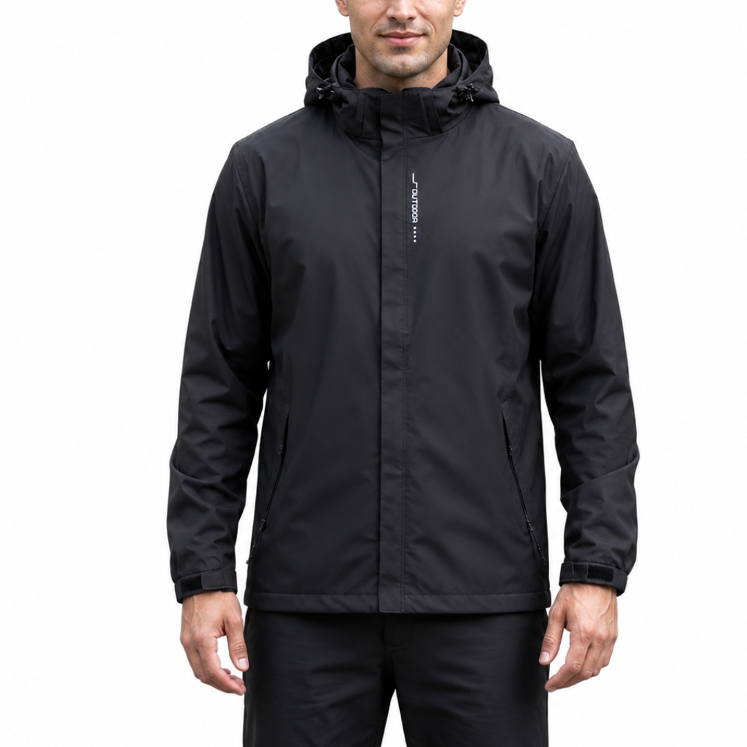 Men's Rain Jacket - Waterproof & Windproof - Removable Hood