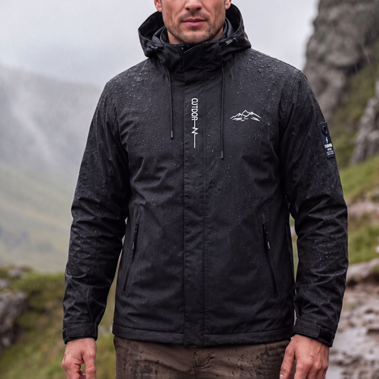 Men's Rain Jacket - Waterproof & Windproof - With Hood