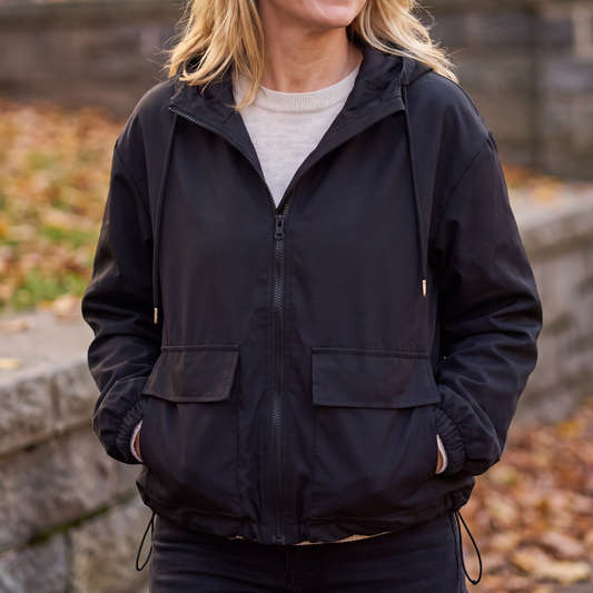 Women's Waterproof Jacket with Hood - Windproof & Year-Round - Full Zip
