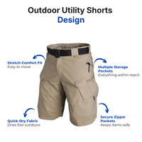 Outdoor Cargo Shorts - Elastic Design - 6 Pockets