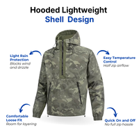 Men’s Camo Half-Zip Hooded Jacket – Lightweight Shell