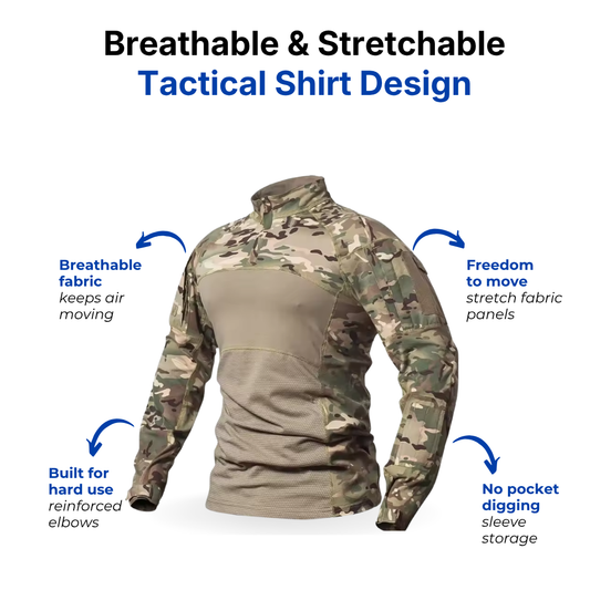 Men’s Outdoor Tactical Shirt – Breathable & Stretchable