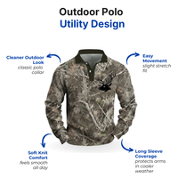 Men’s Long Sleeve Camo Polo Shirt – Hunting