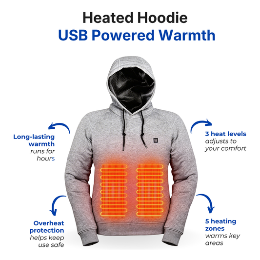 Heated Winter Hoodie – USB Powered Warmth