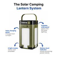 Solar Camping Lantern - Foldable Design - 6 Light Modes