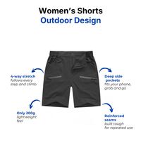 Women’s Hiking Shorts - Stretch Fit - Zipper Pockets