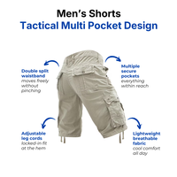 Men’s Tactical Hiking Shorts - Multi Pocket - Adjustable Fit