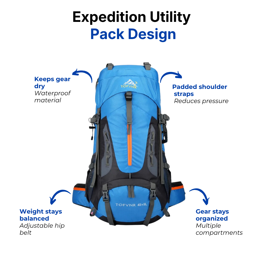 Hiking Backpack 60L – Waterproof – Trekking & Travel
