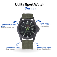 Men’s Military Sport Watch – Nylon Strap – Tactical