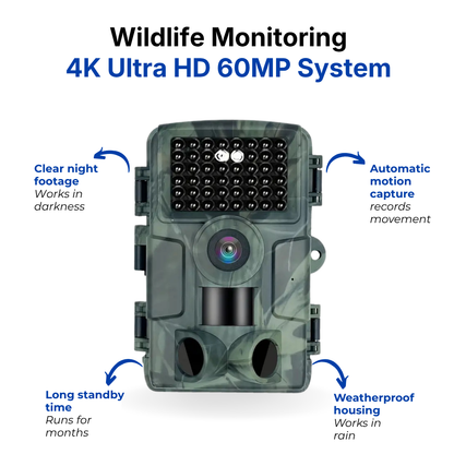 Wildlife Camera – 4K Ultra HD 60MP – With App