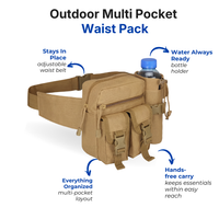 Men's Tactical Belt Bag – Multi Pocket Waist Pack – Outdoor Storage