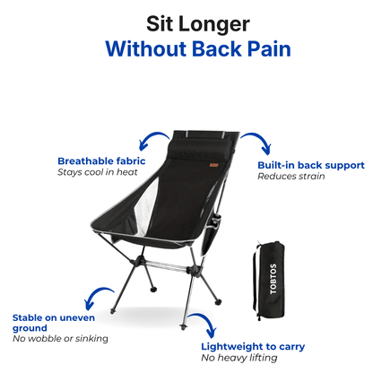 Foldable Camping Chair – Ergonomic Support – Portable Comfort