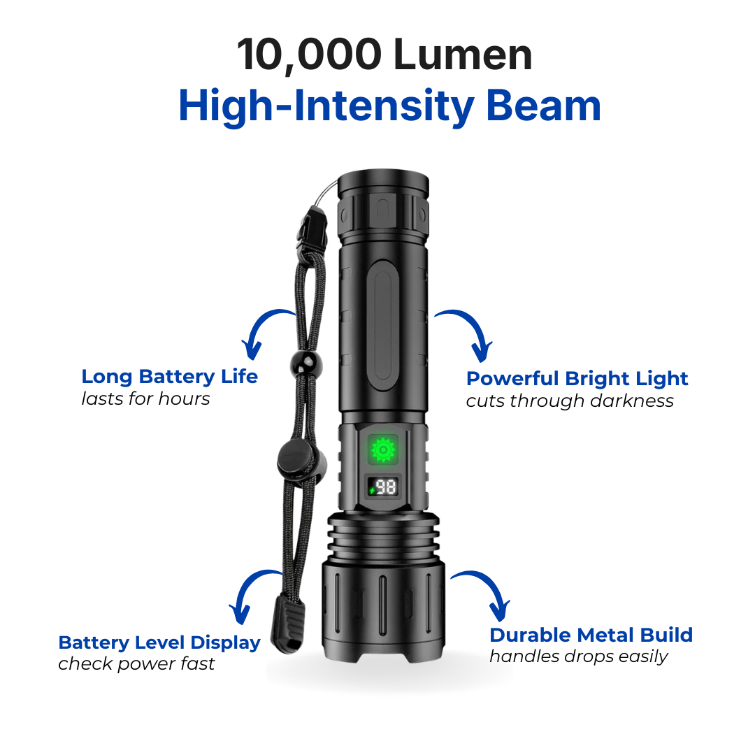 Flashlight – Brightest LED – 10.000 Lumen