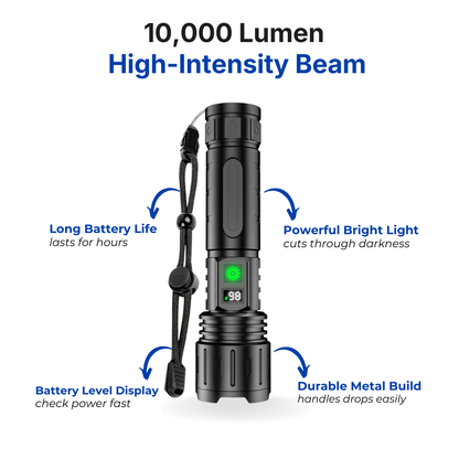 Flashlight – Brightest LED – 10.000 Lumen