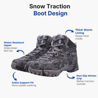 Men’s Winter Snow Boots – Warm Lined – Non-Slip Hiking Grip