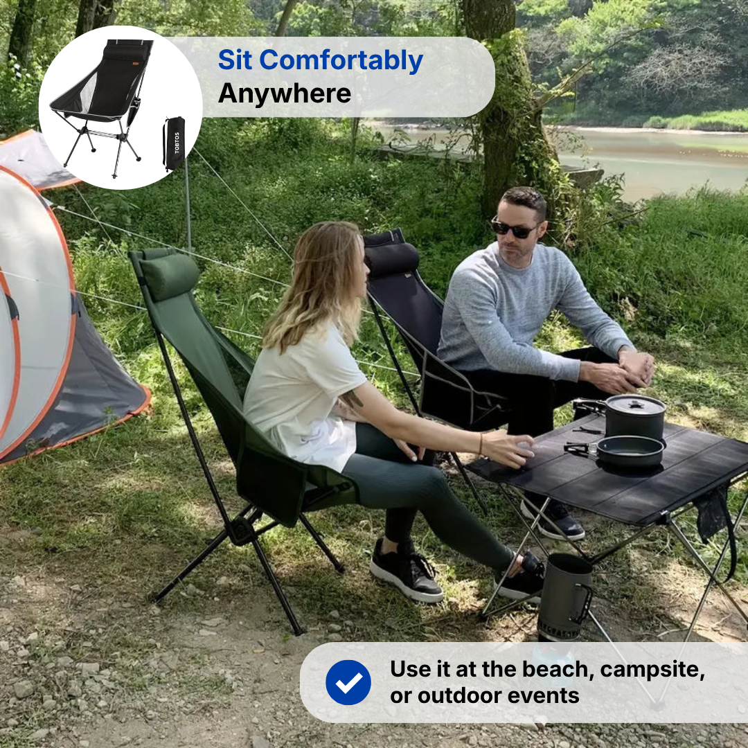 Foldable Camping Chair – Ergonomic Support – Portable Comfort