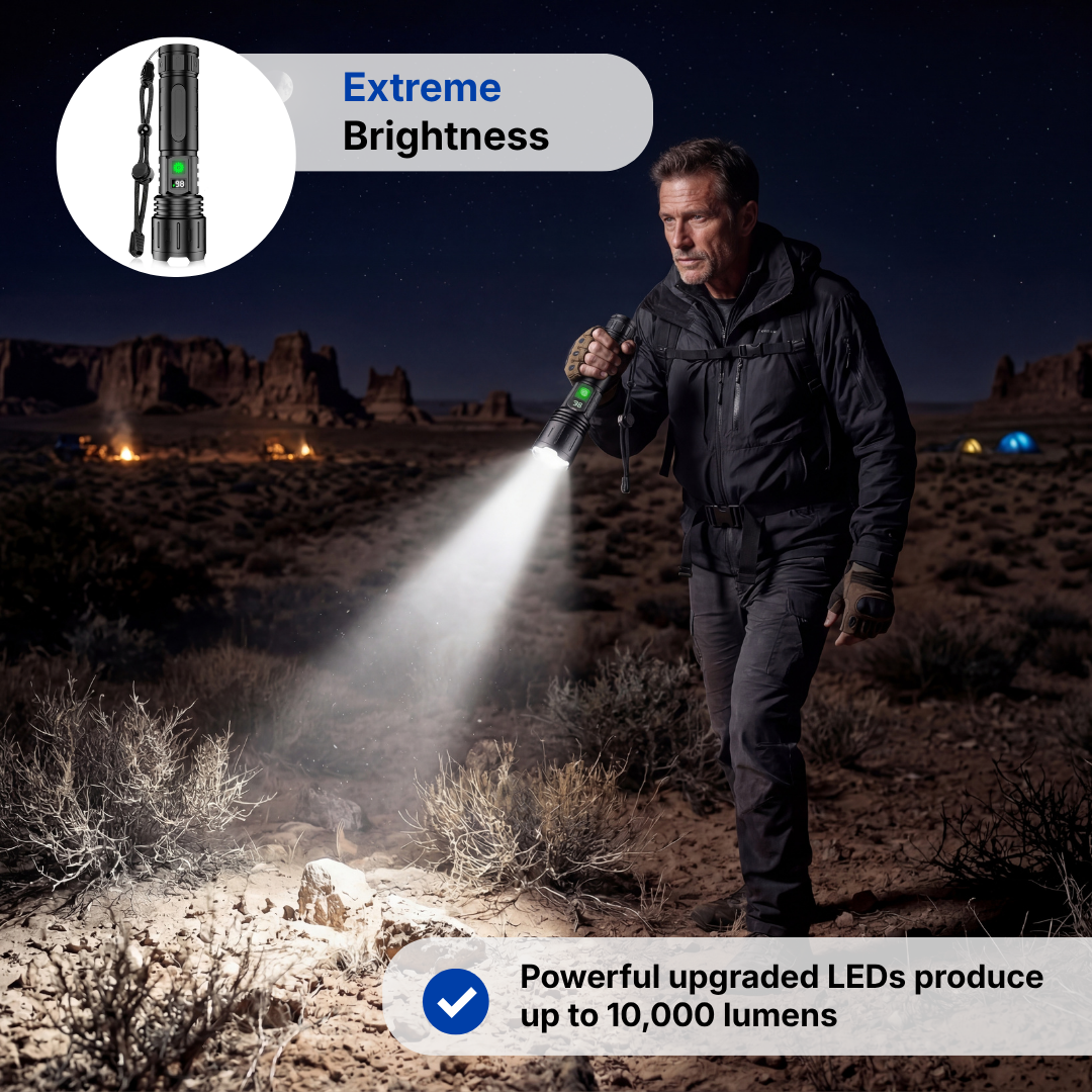 Flashlight – Brightest LED – 10.000 Lumen