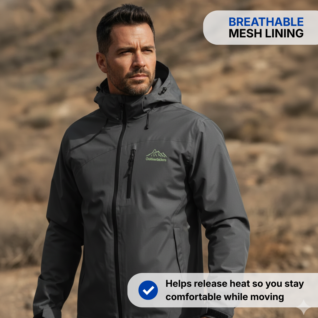 Men’s Lightweight Jacket – Hooded Windbreaker - Water Resistant