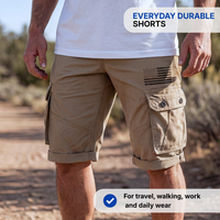 Men’s Utility Cargo Shorts – Multi-Pocket – US Flag Design