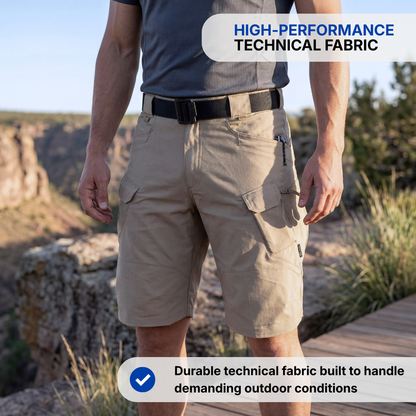 Outdoor Cargo Shorts - Elastic Design - 6 Pockets